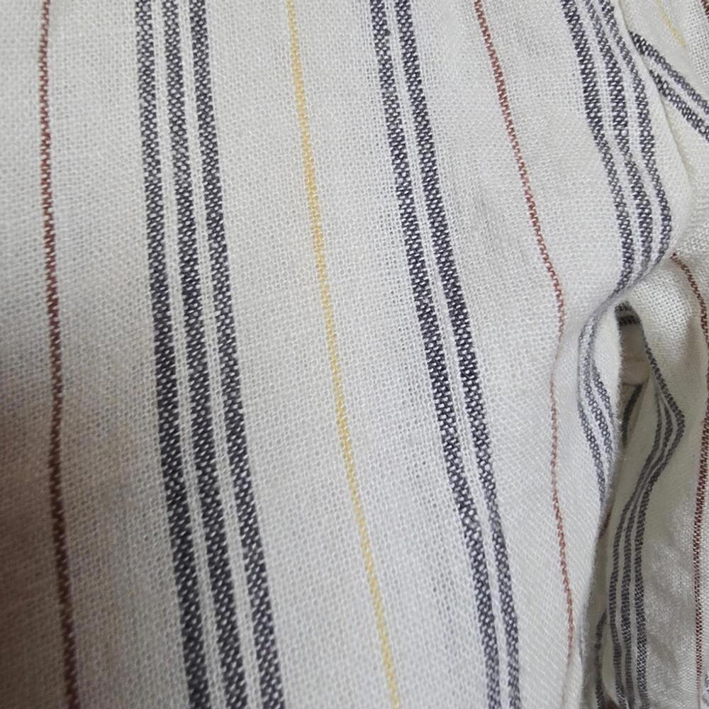 Abercrombie & Fitch Striped Wrap Blouse - White and Gray - Picture 4 of 7